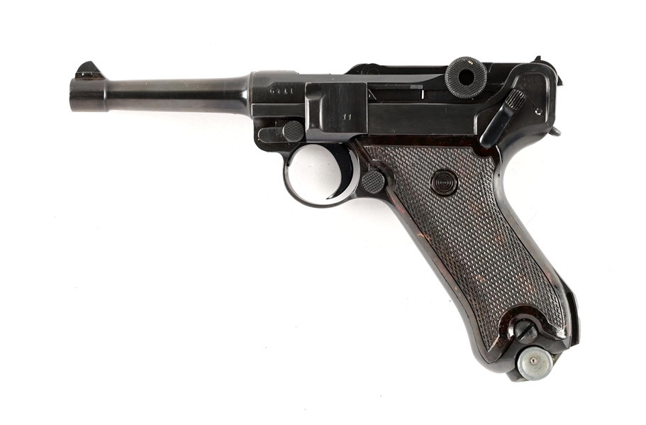 (C) 1917 DWM P08 LUGER SEMI AUTOMATIC PISTOL.