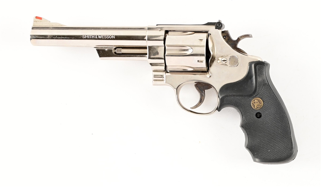 (M) NICKEL SMITH & WESSON MODEL 25-5 DOUBLE ACTION REVOLVER.