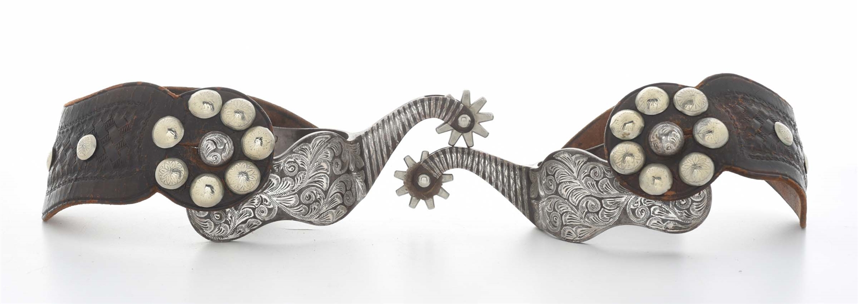  E. GARCIA SILVER INLAID SPURS