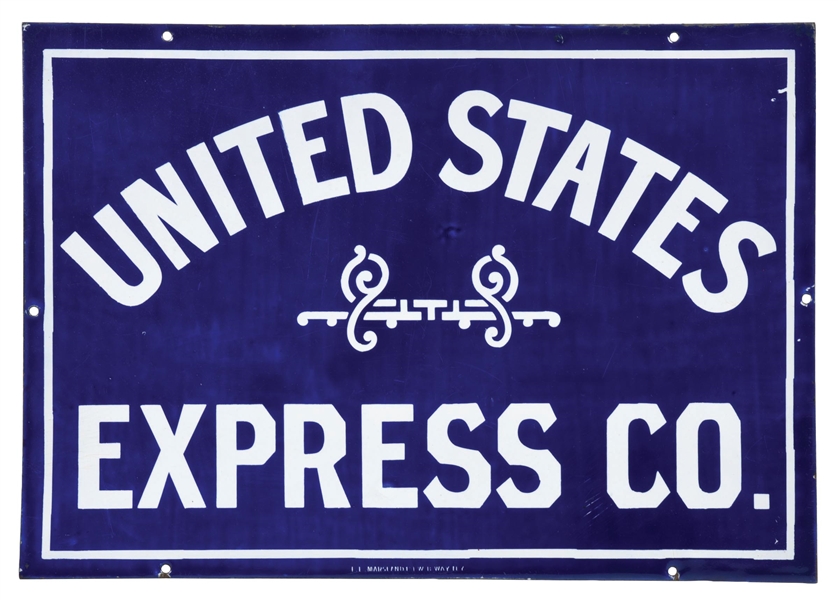 UNITED STATES EXPRESS COMPANY PORCELAIN SIGN AGS 93. 