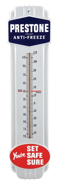 PRESTONE ANTI-FREEZE PORCELAIN THERMOMETER.