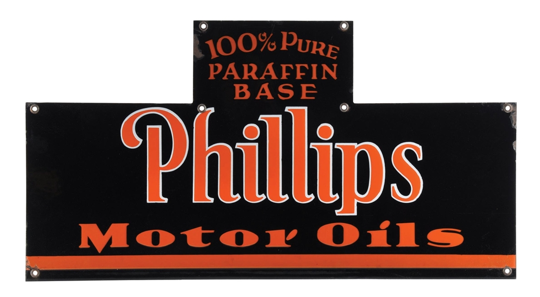 RARE PHILLIPS 66 MOTOR OILS PORCELAIN OIL RACK SIGN. 