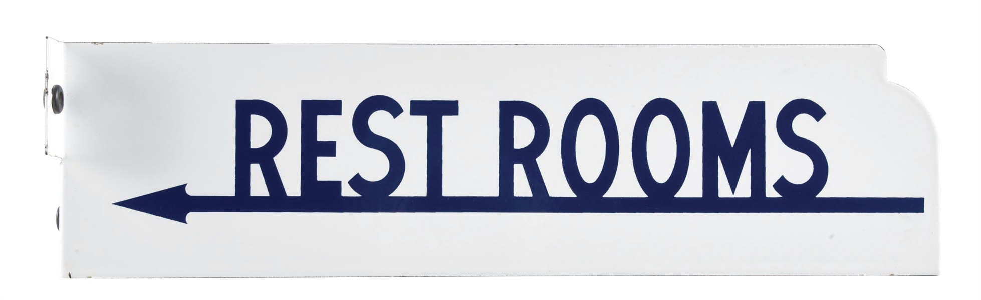 N.O.S. GULF REST ROOMS PORCELAIN FLANGE SIGN AGS 98. 