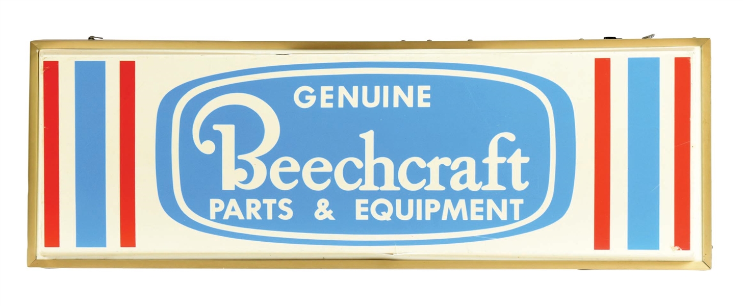 BEECHCRAFT AIRCRAFT PARTS & EQUIPMENT LIGHT UP SIGN.