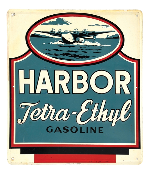 HARBOR TETRA-ETHYL GASOLINE TIN SIGN.