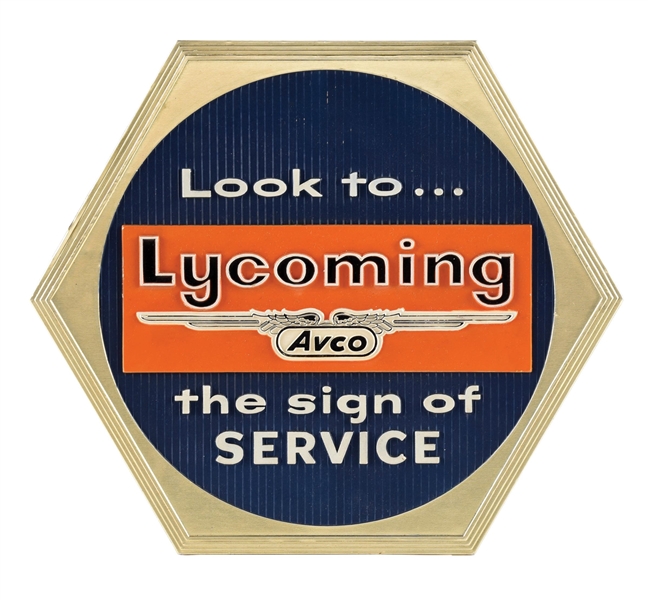 LYCOMING AVCO DISPLAY SIGN.