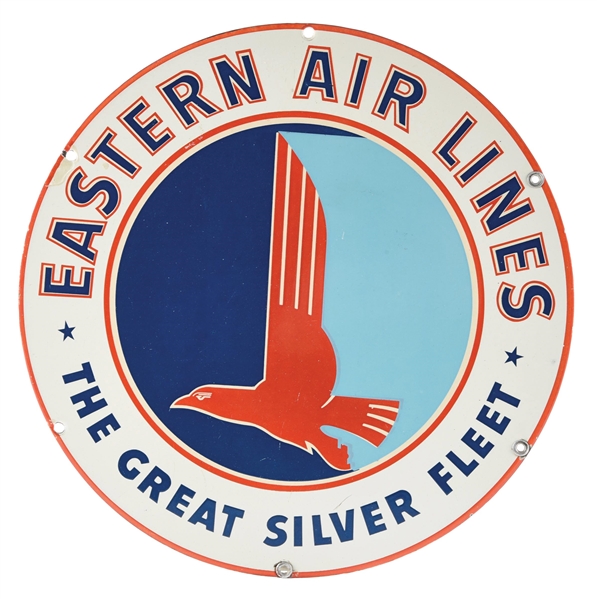 EASTERN AIRLINES PORCELAIN SIGN W/ EAGLE GRAPHIC. 