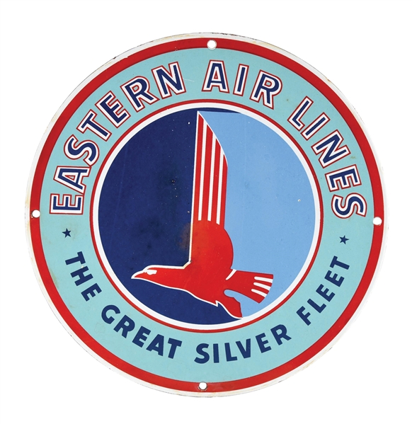 EASTERN AIRLINES PORCELAIN SIGN W/ EAGLE GRAPHIC. 