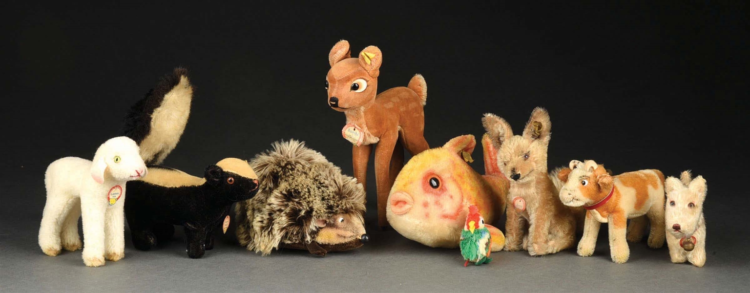 LOT OF 9: STEIFF ANIMALS