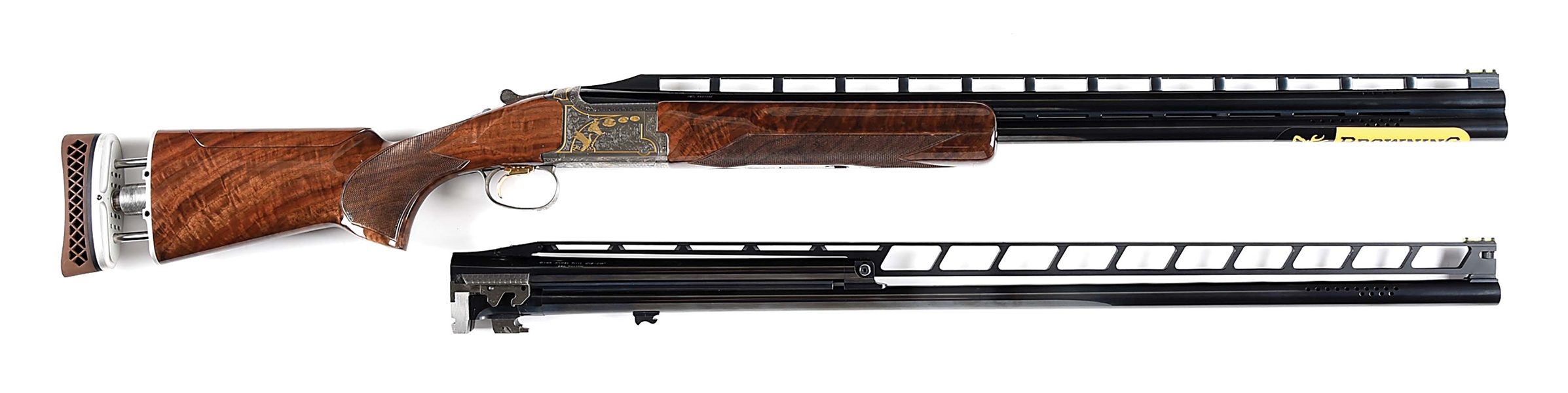 (M) GOLDEN CLAYS EDITION BROWNING CITORI 725 XT TRAP SHOTGUN 2 BARREL SET.