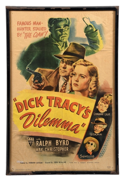 PAPER "DICK TRACYS DILEMMA" MOVIE POSTER