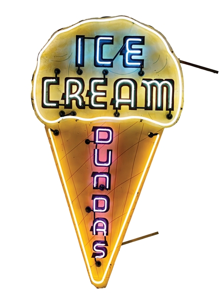 DOUBLE-SIDED ICE CREAM CONE NEON ADVERTISING SIGN