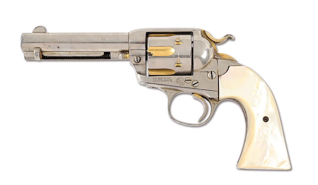(C) GOLD AND SILVER FINISHED COLT BISLEY SINGLE ACTION REVOLVER WITH PEARL GRIPS