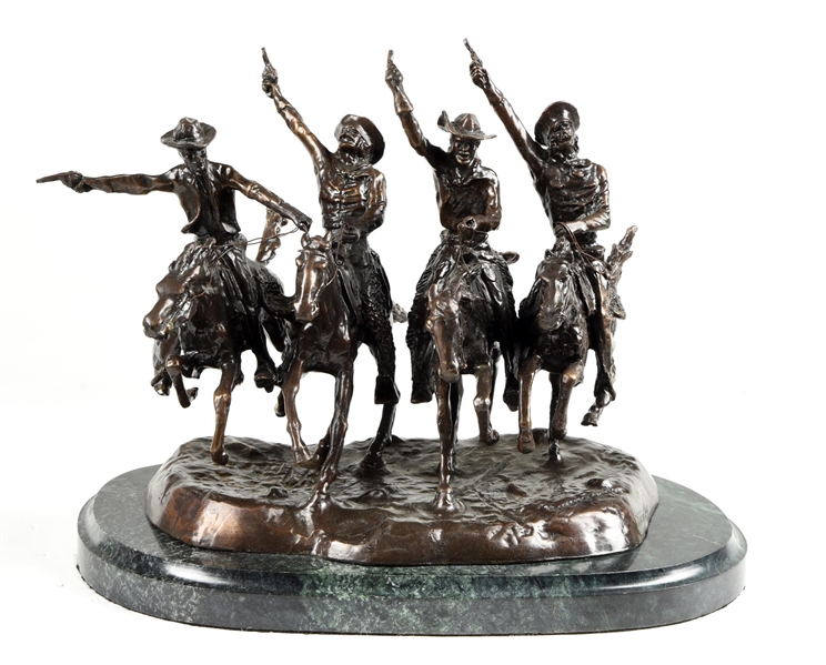 BRONZE OF THE FOUR ROUGH RIDER COWBOYS.