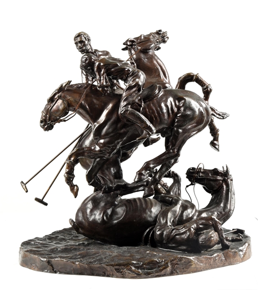 "POLO" AFTER A WORK BY FREDERICK REMINGTON BRONZE STATUE.