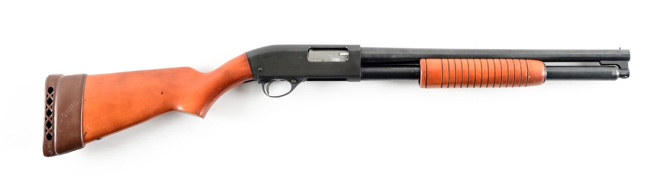 (C) HIGH STANDARD K1200 RIOT DELUXE SLIDE ACTION SHOTGUN.