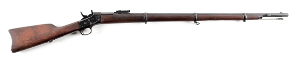 (A) REMINGTON ROLLING BLOCK SINGLE SHOT RIFLE.