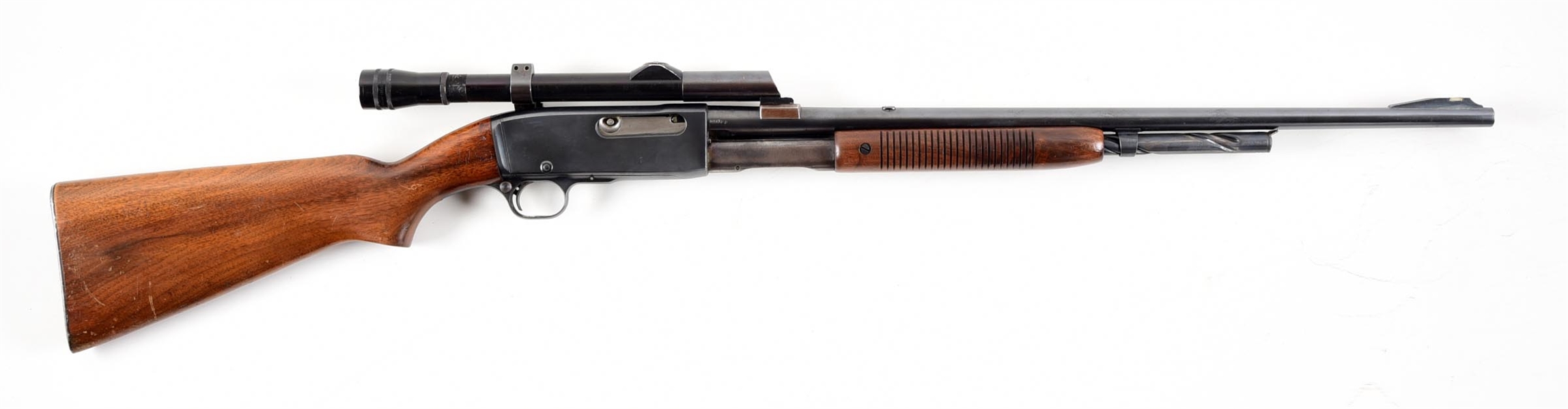 (C) REMINGTON MODEL 141 GAMEMASTER SLIDE ACTION RIFLE.