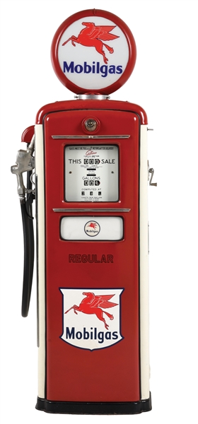 GILBARCO MODEL #992 GAS PUMP RESTORED IN MOBIL GASOLINE. 