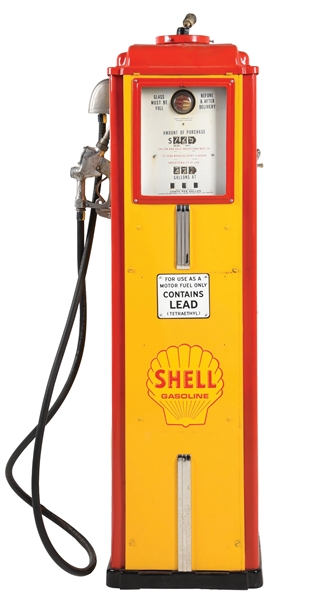 MARTIN & SCHWARTZ MODEL #70 GAS PUMP RESTORED IN SHELL GASOLINE. 