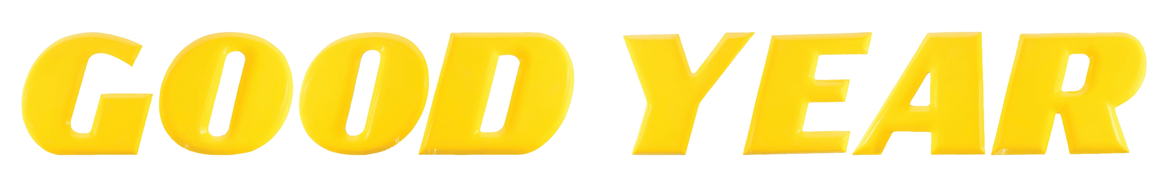 PORCELAIN GOODYEAR TIRES DIECUT LETTERS SIGN. 