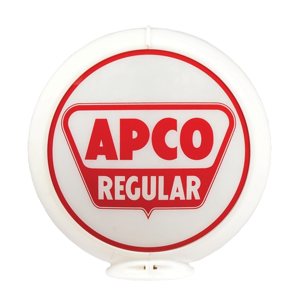 APCO REGULAR GASOLINE COMPLETE 13.5" GLOBE ON CAPCO BODY. 