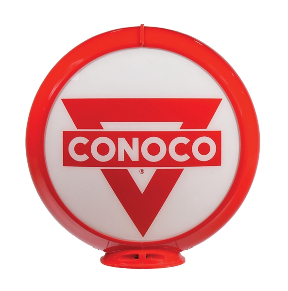 CONOCO GASOLINE COMPLETE 13.5" GLOBE ON CAPCO BODY. 