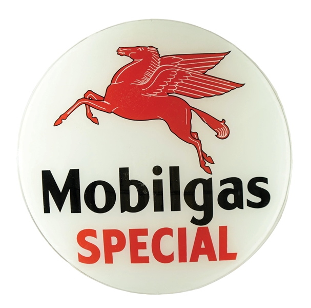 MOBILGAS SPECIAL 15" SINGLE GLOBE LENS W/ PEGASUS GRAPHIC. 