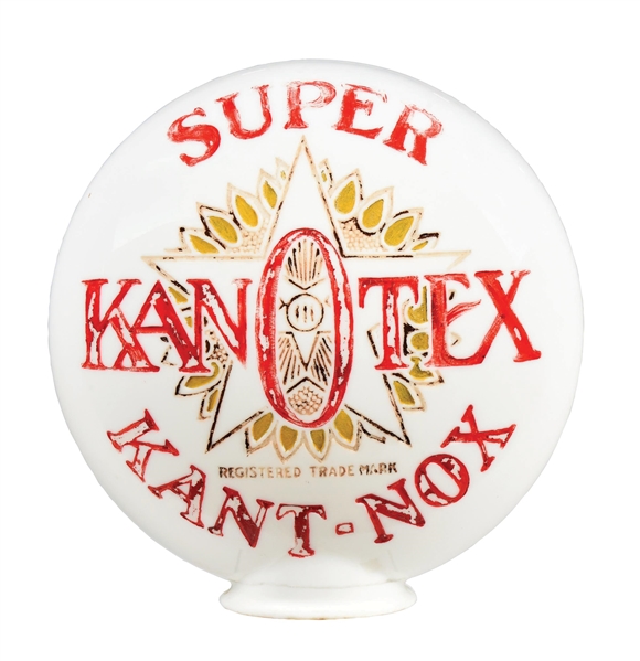 RARE SUPER KANOTEX "KANT-NOX" ONE PIECE ETCHED GLOBE. 