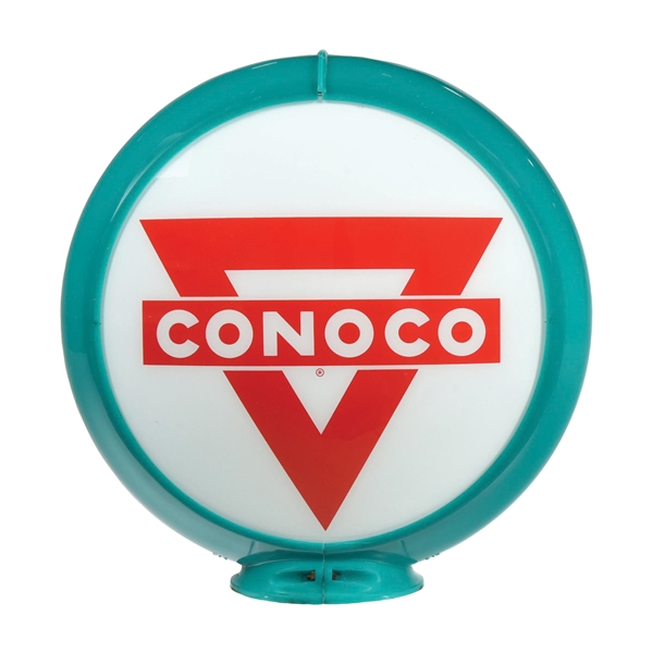 CONOCO GASOLINE COMPLETE 13.5" GLOBE ON ORIGINAL CAPCO BODY. 