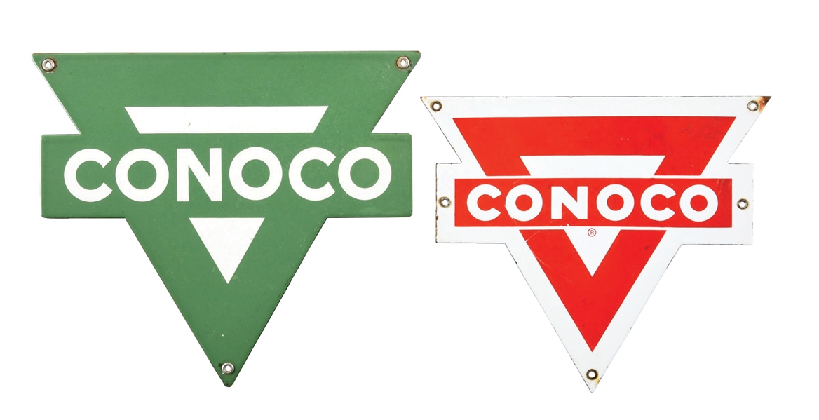 COLLECTION OF 2: CONOCO PORCELAIN PUMP SIGNS.