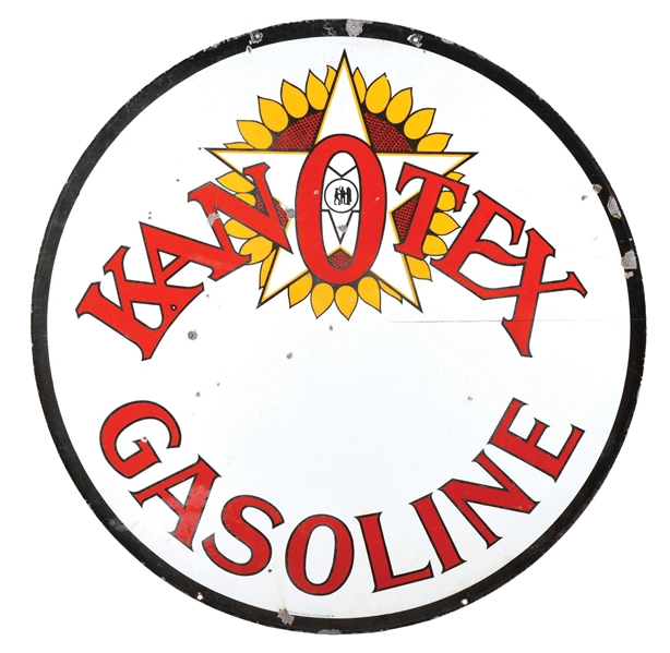 KANOTEX GASOLINE PORCELAIN SIGN.