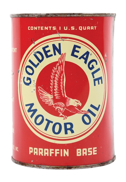 RARE GOLDEN EAGLE MOTOR OIL ONE QUART CAN. 