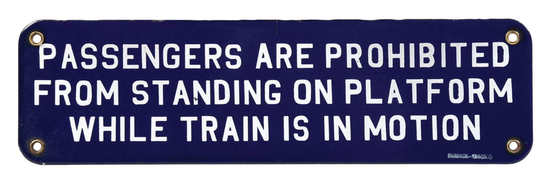 RAILWAY TRAIN STATION PLATFORM PORCELAIN SERVICE SIGN AGS 94. 