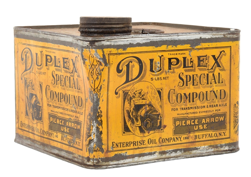 DUPLEX SPECIAL COMPOUND 5 POUND SQUARE CAN W/ CAR & WOMAN GRAPHICS. 