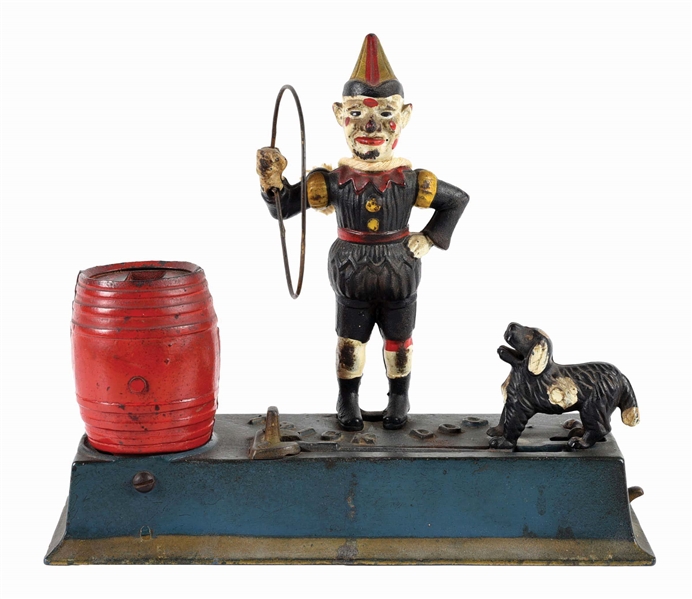 HUBLEY TRICK DOG CAST IRON MECHANICAL BANK