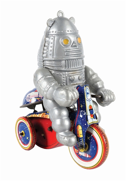 JAPANESE WIND-UP FRANKONIA ROBOT RIDING TRICYCLE