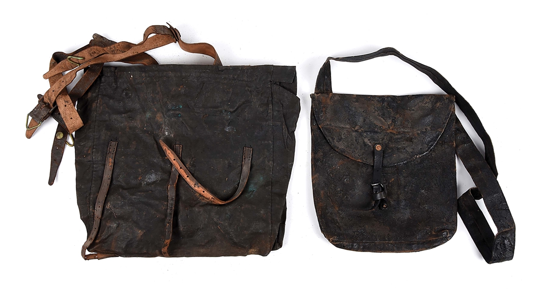 LOT OF 2: US CIVIL WAR KNAPSACK AND HAVERSACK.