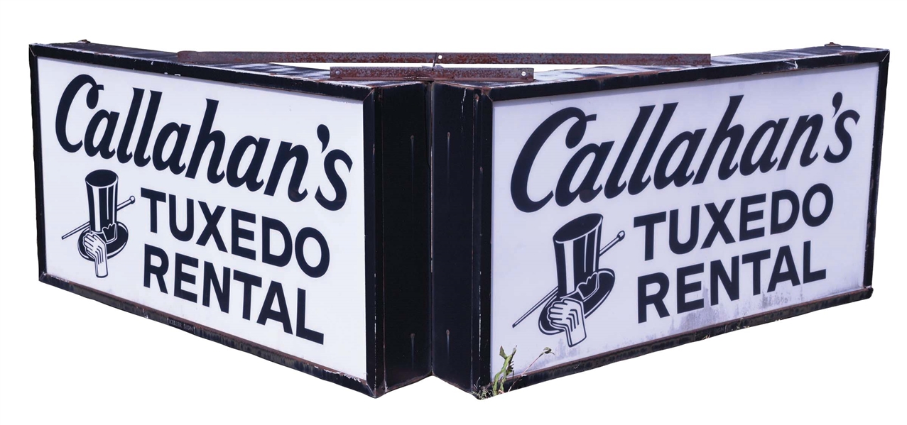 CALLAHANS TUXEDO RENTAL 2-PANEL LIGHTED CORNER SIGN