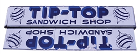 TIP-TOP SANDWICH SHOP DOUBLE-SIDED BULLNOSE PORCELAIN SIGN