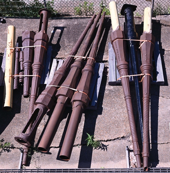 LARGE LOT OF BANNER IRON WORKS STREET LIGHT POSTS