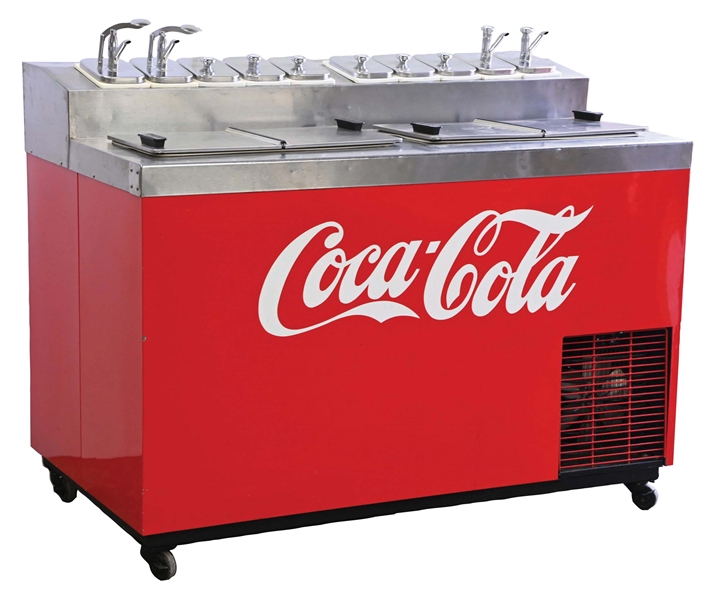 PORTABLE ICE CREAM FOUNTAIN PAINTED IN COCA-COLA MOTIF