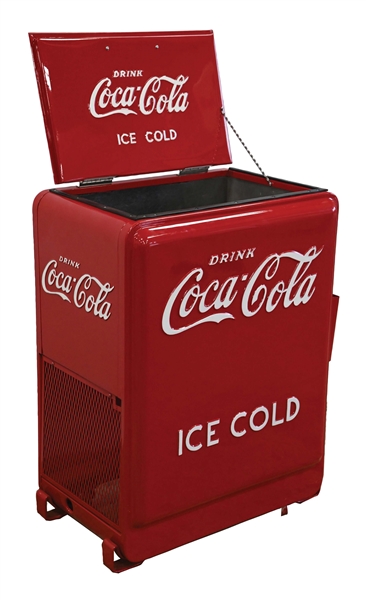 1938 DRINK COCA-COLA ICE COLD JR. COOLER