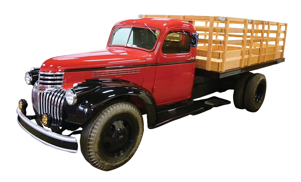 1946 CHEVROLET STAKE BODY TRUCK WITH HOIST