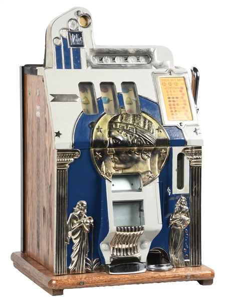 25¢ MILLS ROMAN FRONT SLOT MACHINE