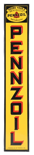 PENNZOIL EMBOSSED TIN SIGN.