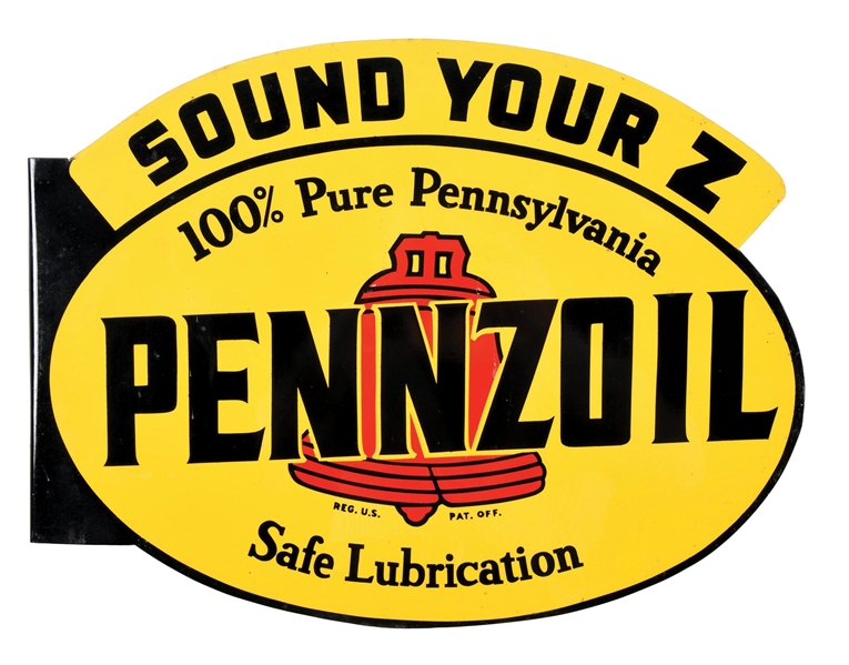 PENNZOIL SOUND YOUR Z TIN FLANGE SIGN.