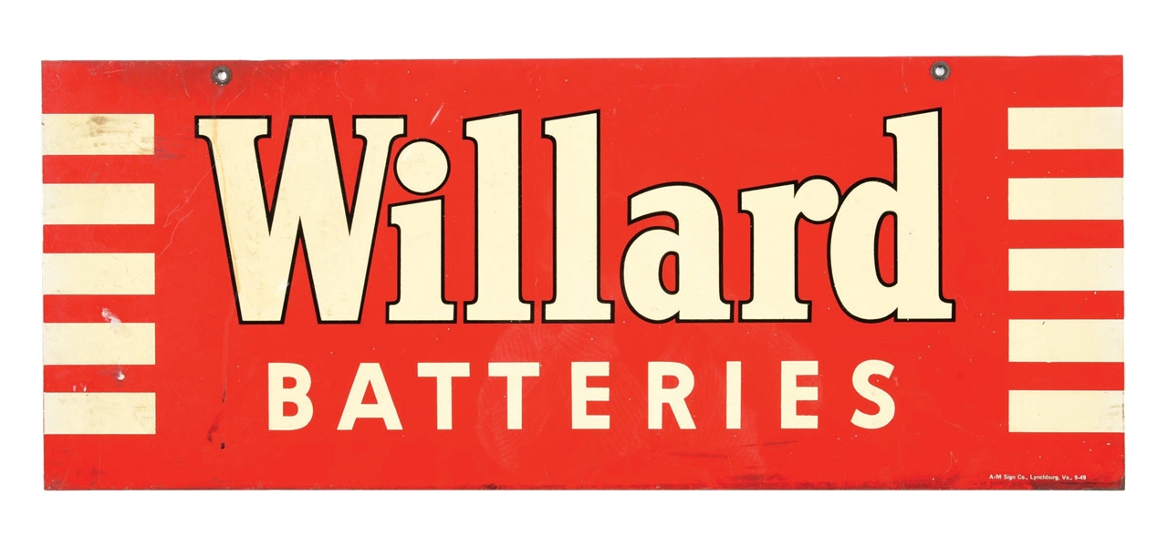 WILLARD BATTERIES TIN SIGN.