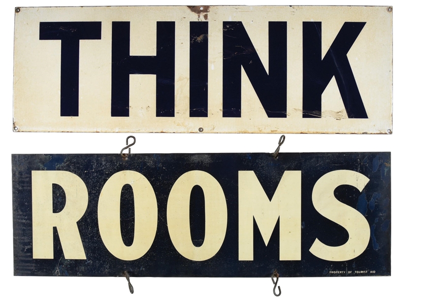 THINK ROOMS 2-PIECE TOURISM SIGN.