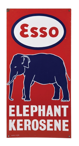 ESSO ELEPHANT KEROSENE PORCELAIN SIGN.